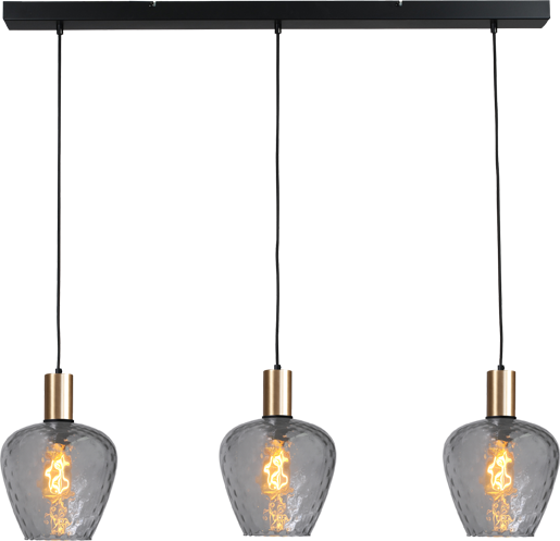 Porto HL PORTO 3LTS MATT BLACK/MATT GOLD BEAM 100X8CM