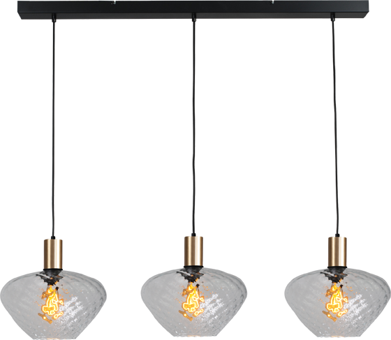 Porto HL PORTO 3LTS MATT BLACK/MATT GOLD BEAM 100X8CM
