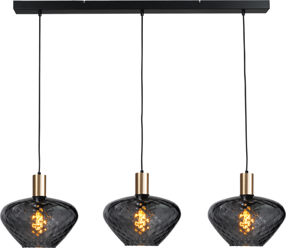 Porto HL PORTO 3LTS MATT BLACK/MATT GOLD BEAM 100X8CM