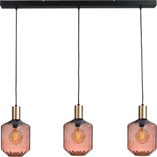 Porto HL PORTO 3LTS MATT BLACK/MATT GOLD BEAM 100X8CM