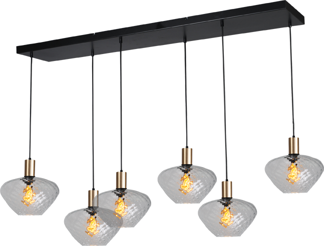 Porto HL PORTO 6TS MATT BLACK/MATT GOLD BEAM 130X25CM