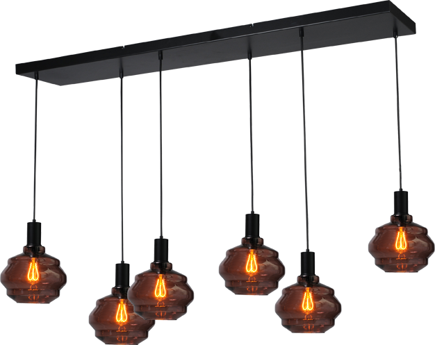 Porto HL PORTO 6LTS MATT BLACK/MATT BLACK BEAM 130X25CM