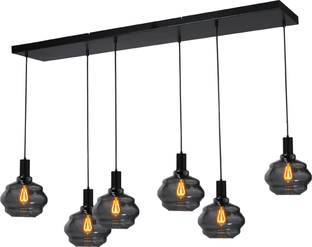 Porto HL PORTO 6LTS MATT BLACK/MATT BLACK BEAM 130X25CM