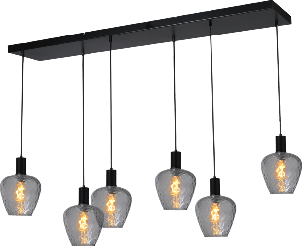 Porto HL PORTO 6LTS MATT BLACK/MATT BLACK BEAM 130X25CM