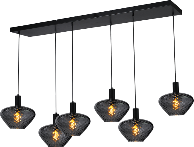 Porto HL PORTO 6LTS MATT BLACK/MATT BLACK BEAM 130X25CM