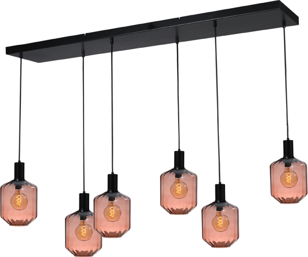 Porto HL PORTO 6LTS MATT BLACK/MATT BLACK BEAM 130X25CM