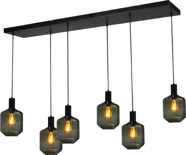 Porto HL PORTO 6LTS MATT BLACK/MATT BLACK BEAM 130X25CM
