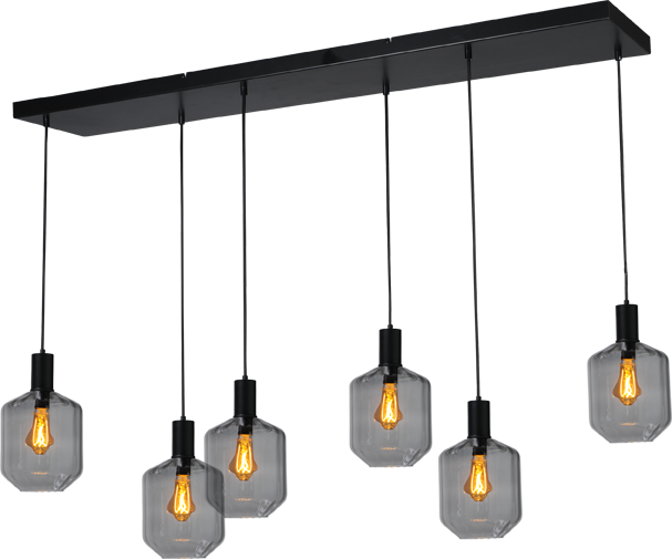 Porto HL PORTO 6LTS MATT BLACK/MATT BLACK BEAM 130X25CM