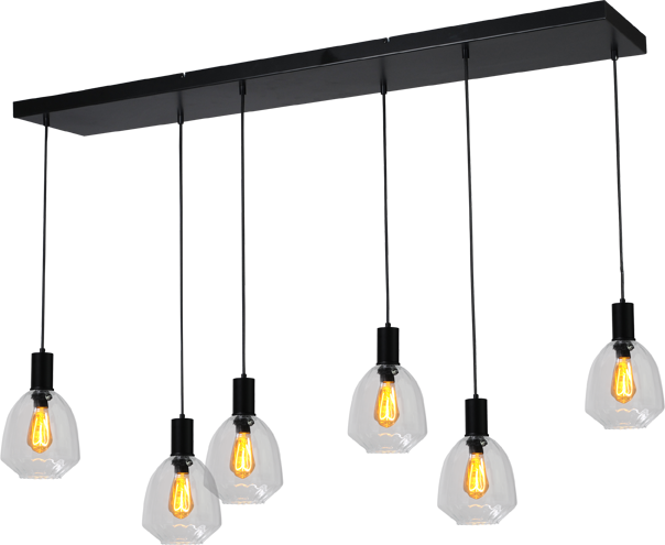 Porto HL PORTO 6LTS MATT BLACK/MATT BLACK BEAM 130X25CM