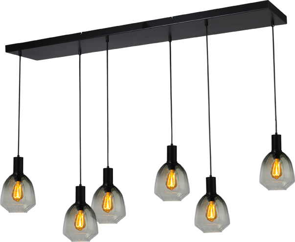 Porto HL PORTO 6LTS MATT BLACK/MATT BLACK BEAM 130X25CM