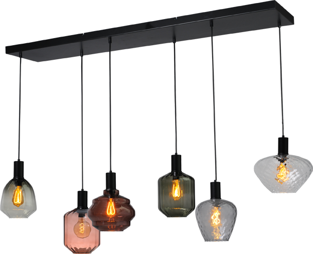 Porto HL PORTO 6LTS MATT BLACK/MATT BLACK BEAM 130X25CM