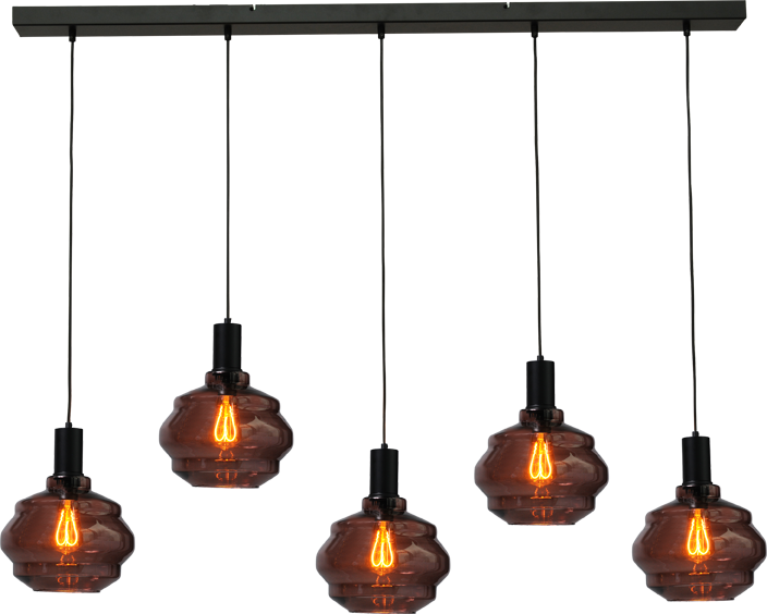 Porto HL PORTO 5LTS MATT BLACK/MATT BLACK BEAM 130X8CM