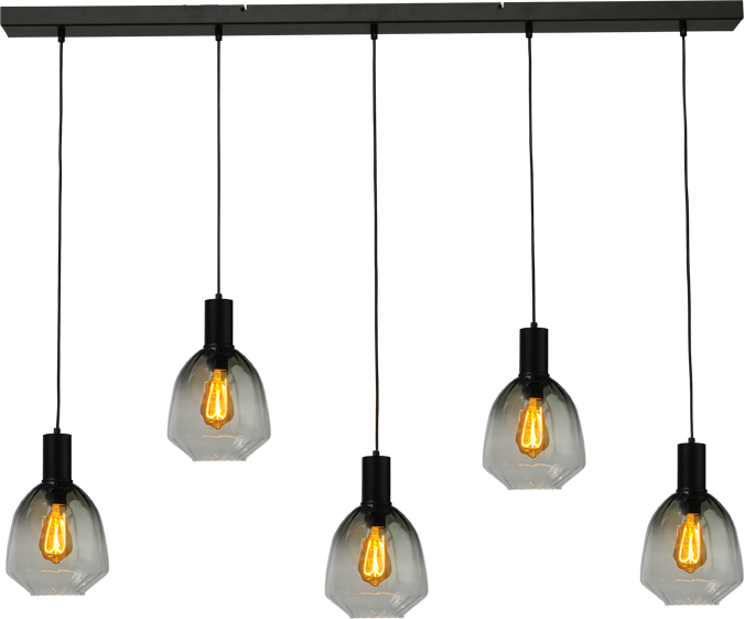 Porto HL PORTO 5LTS MATT BLACK/MATT BLACK BEAM 130X8CM