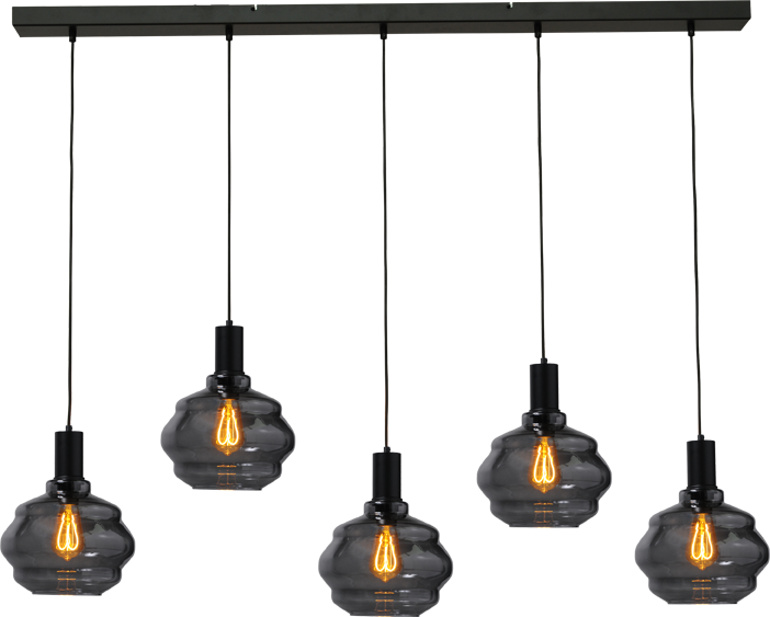 Porto HL PORTO 5LTS MATT BLACK/MATT BLACK BEAM 130X8CM
