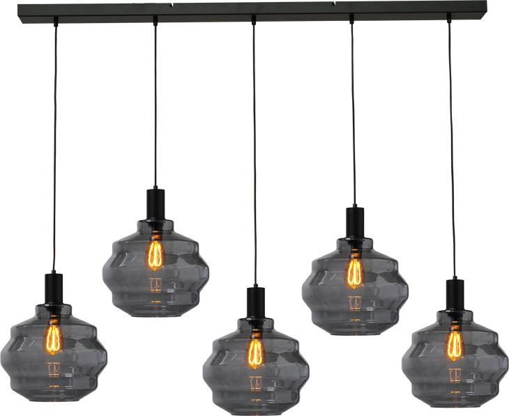 Porto HL PORTO 5LTS MATT BLACK/MATT BLACK BEAM 130X8CM