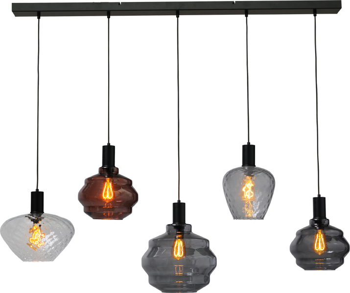 Porto HL PORTO 5LTS MATT BLACK/MATT BLACK BEAM 130X8CM