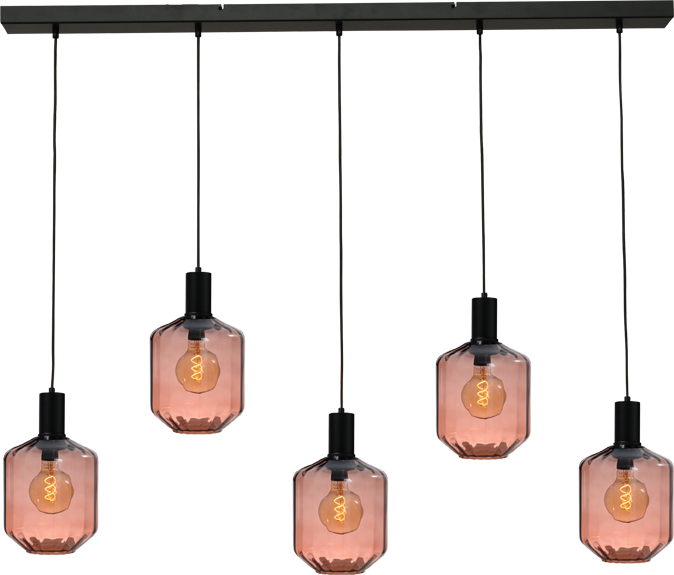 Porto HL PORTO 5LTS MATT BLACK/MATT BLACK BEAM 130X8CM