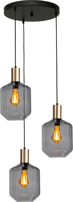 Porto HL PORTO 3LTS MATT BLACK/MATT GOLD, BASE Ø35CM