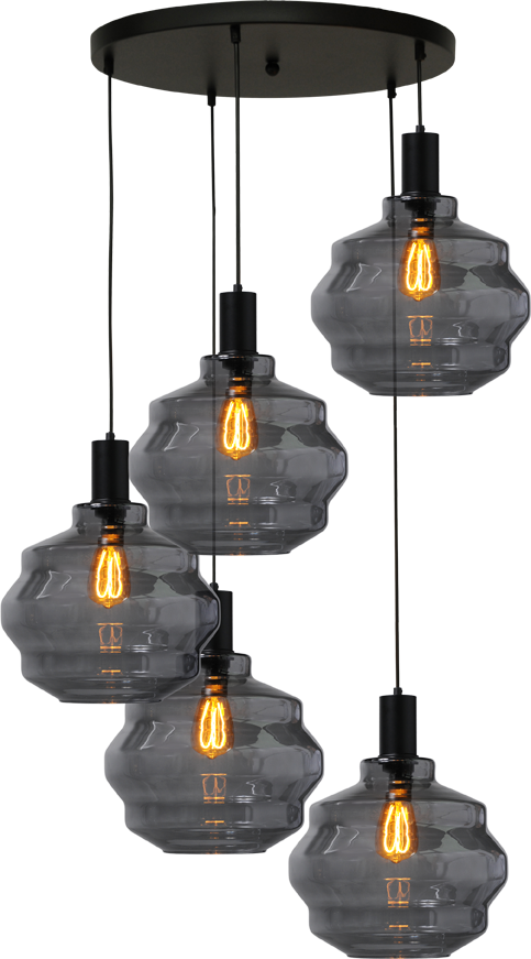 Porto HL PORTO 5LTS MATT BLACK/MATT BLACK, BASE Ø50CM
