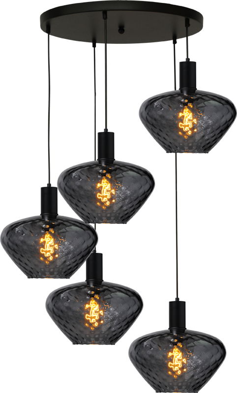 Porto HL PORTO 5LTS MATT BLACK/MATT BLACK, BASE Ø50CM