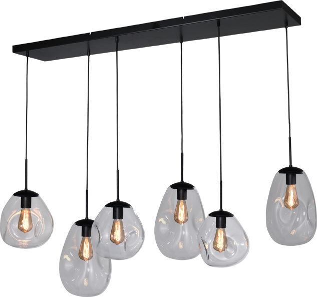 Lava HL LAVA 6-LIGHT MATT BLACK/MATT BLACK 130X25CM