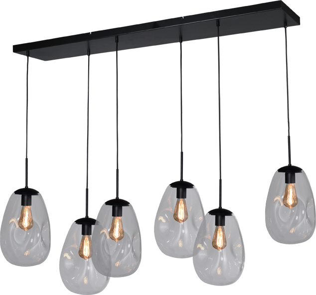 Lava HL LAVA 6-LIGHT MATT BLACK/MATT BLACK 130X25CM
