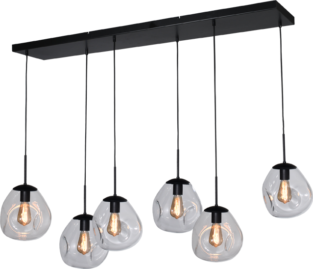 Lava HL LAVA 6-LIGHT MATT BLACK/MATT BLACK 130X25CM
