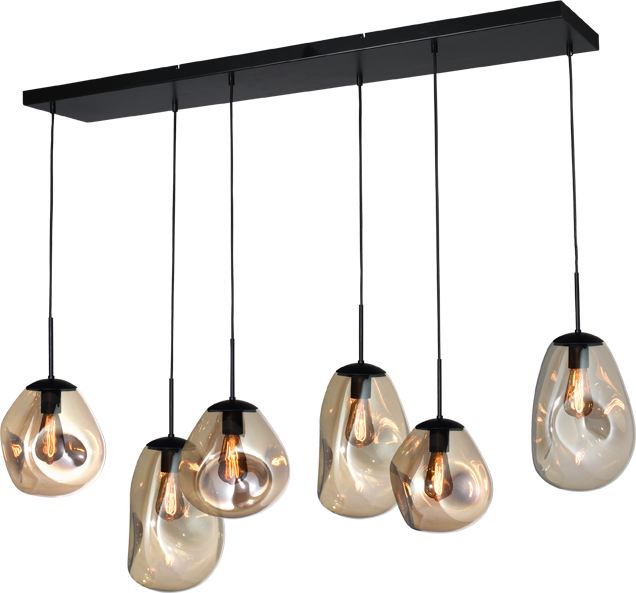 Lava HL LAVA 6-LIGHT MATT BLACK/MATT BLACK 130X25CM