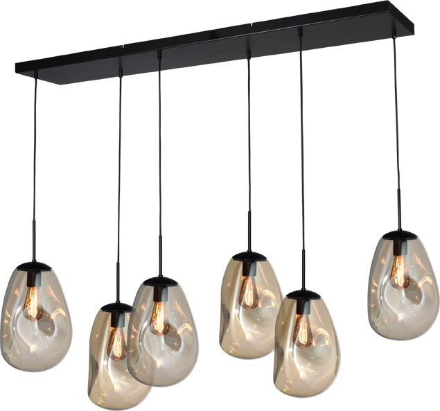 Lava HL LAVA 6-LIGHT MATT BLACK/MATT BLACK 130X25CM