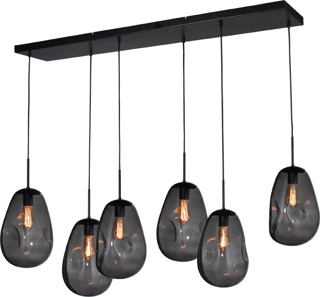 Lava HL LAVA 6-LIGHT MATT BLACK/MATT BLACK 130X25CM