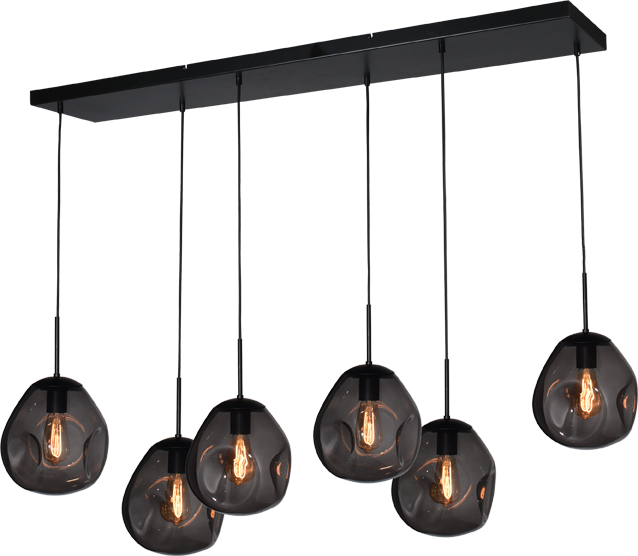 Lava HL LAVA 6-LIGHT MATT BLACK/MATT BLACK 130X25CM