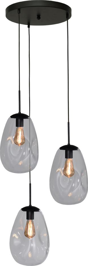 Lava HL LAVA 3-LIGHT MATT BLACK/MATT BLACK BASE Ø35CM