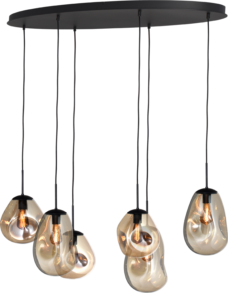 Lava HL LAVA 6-LIGHT MATT BLACK/MATT BLACK OVAL 130X50CM