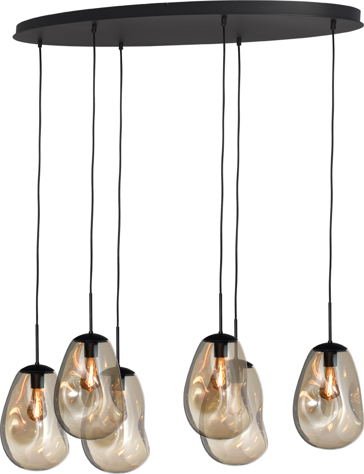 Lava HL LAVA 6-LIGHT MATT BLACK/MATT BLACK OVAL 130X50CM
