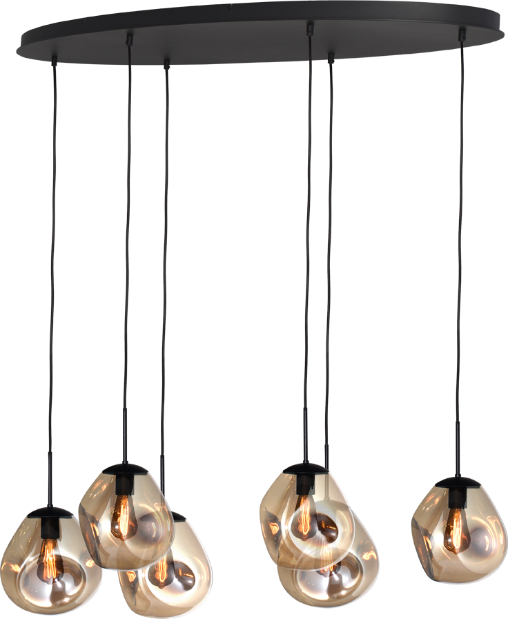 Lava HL LAVA 6-LIGHT MATT BLACK/MATT BLACK OVAL 130X50CM