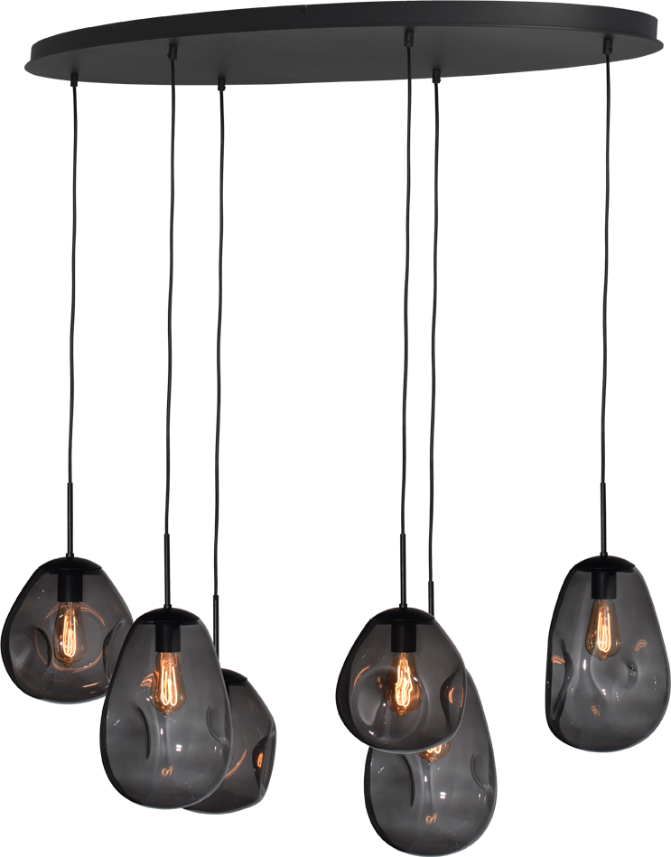 Lava HL LAVA 6-LIGHT MATT BLACK/MATT BLACK OVAL 130X50CM
