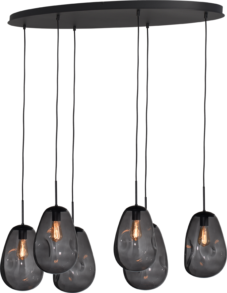 Lava HL LAVA 6-LIGHT MATT BLACK/MATT BLACK OVAL 130X50CM