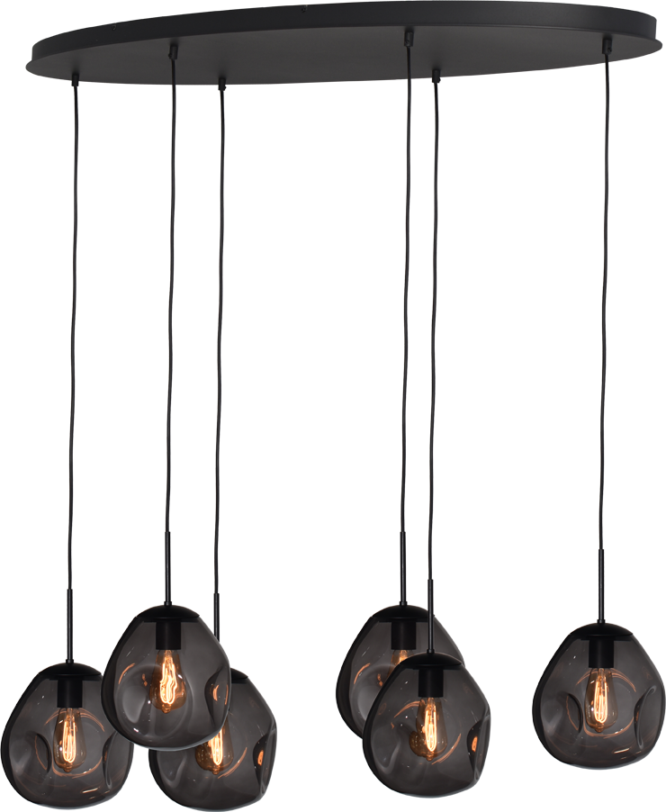 Lava HL LAVA 6-LIGHT MATT BLACK/MATT BLACK OVAL 130X50CM