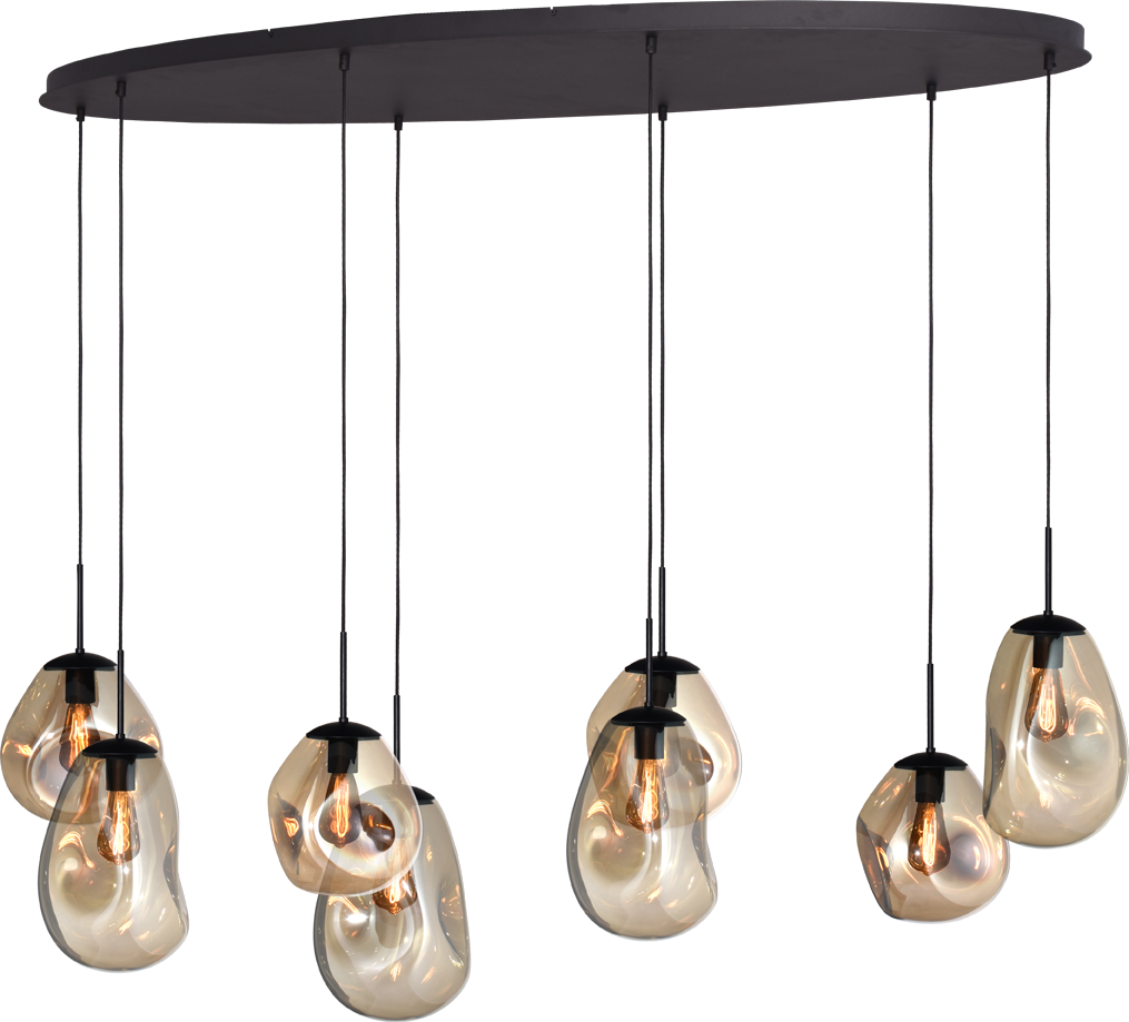 Lava HL LAVA 8-LIGHT MATT BLACK/MATT BLACK OVAL 160X60CM