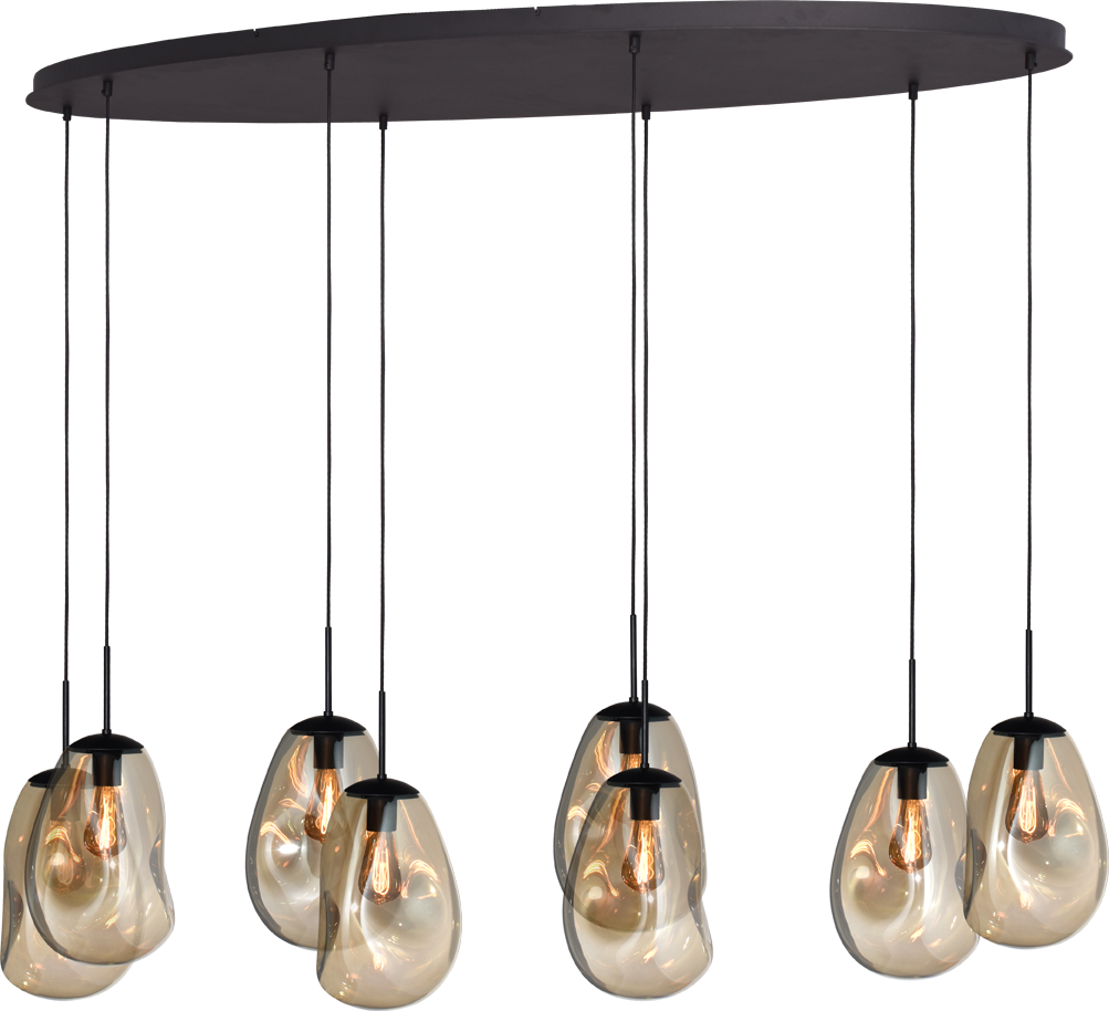 Lava HL LAVA 8-LIGHT MATT BLACK/MATT BLACK OVAL 160X60CM