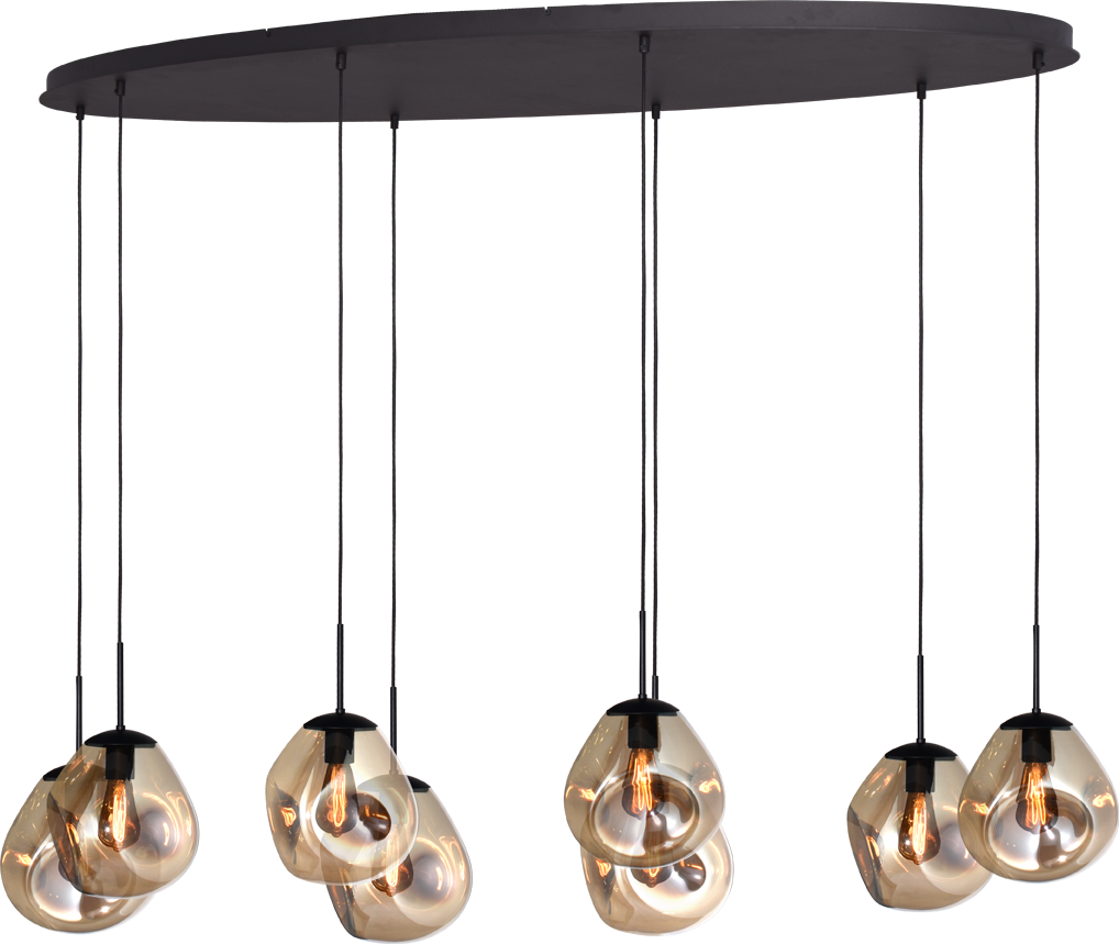 Lava HL LAVA 8-LIGHT MATT BLACK/MATT BLACK OVAL 160X60CM