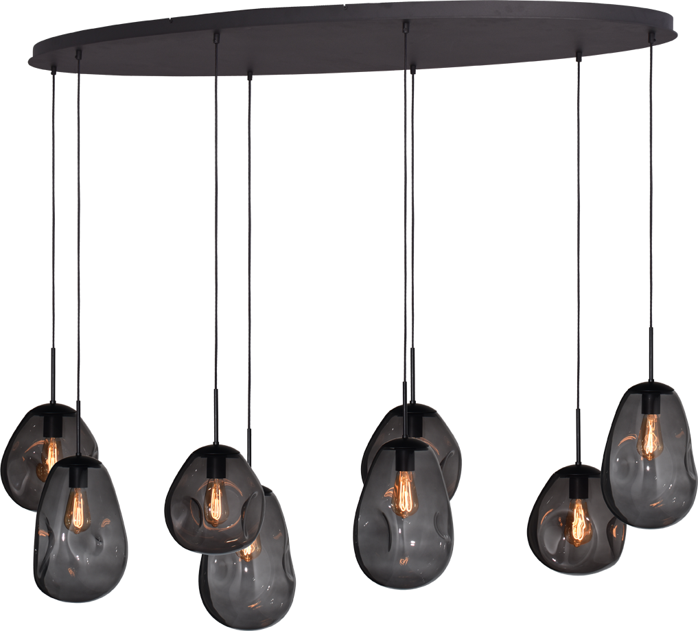 Lava HL LAVA 8-LIGHT MATT BLACK/MATT BLACK OVAL 160X60CM