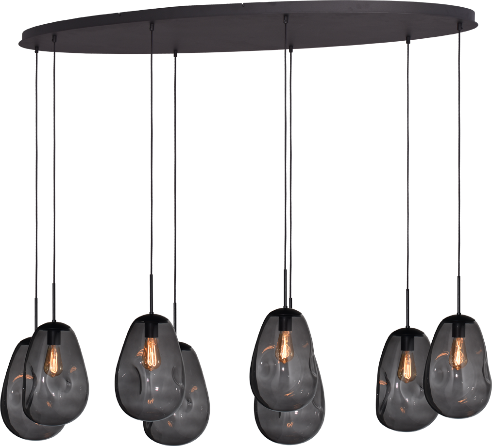 Lava HL LAVA 8-LIGHT MATT BLACK/MATT BLACK OVAL 160X60CM