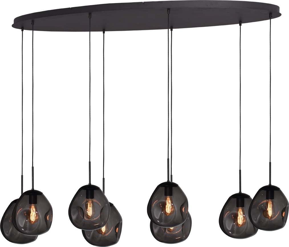 Lava HL LAVA 8-LIGHT MATT BLACK/MATT BLACK OVAL 160X60CM