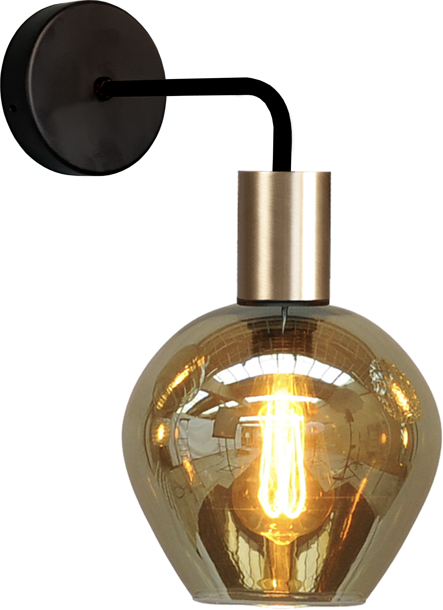 Bounty WL BOUNTY MATT BLACK/MATT GOLD L.38CM DOWNLIGHT